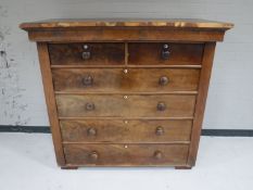 A Victorian mahogany six drawer chest
