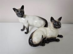 Two Beswick Persian cats
