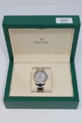 A Stainless Steel Unisex Rolex Automatic Calendar Wristwatch,