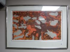 A chrome framed colour lithographic print number 82 of 110,