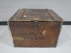 A mid twentieth century pine storage box,