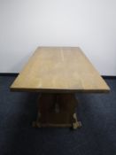 An oak refectory dining table