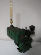 A Clinton lawn mower engine converted to a table lamp