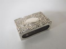 A small silver matchbox holder, Chrisford & Norris Ltd,