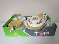 A box of Ridgeway tea and dinner ware