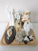 A tray containing a Royal Doulton Images figure, Congratulations HN 3351,