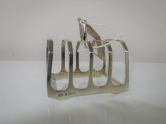 A silver five-bar toast rack, Elkington & Co,