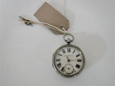 A silver key-wound pocket watch signed Crosier,