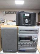 A Kenwood micro hifi system with speakers and remote together with a Pure Chronos CD player
