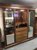 A Victorian mahogany compactum wardrobe,