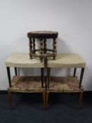 Two pairs of dressing table stools,