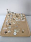 A tray containing assorted Swarovski crystal animal ornaments (a/f),