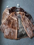 Three mink coats (two with wraps)