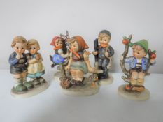 Five Goebel figurines including Chimney Sweep,