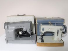 Two cased mid 20th century sewing machines