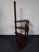 A set of reproduction mahogany library steps