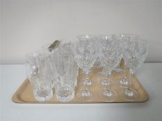 A tray of assorted glassware