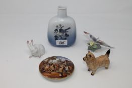 A Lladro butterfly 'A Moments Rest', together with a Beswick Cairn Terrier 2112,