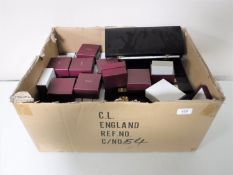 A quantity of deluxe jewellery boxes comprising ten large ring display boxes, ten earring boxes,