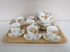 A tray containing a twenty-one piece Radiant bone china tea service