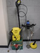 A Karcher pressure washer,