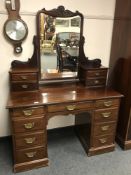 A Victorian mahogany mirrored dressing table,