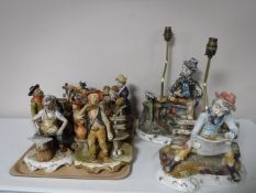 A tray of seven continental figures,