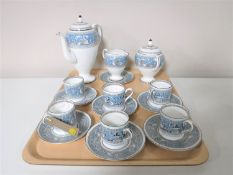 A sixteen piece Wedgwood bone china Florentine coffee set,