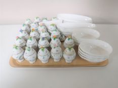 A tray containing eight Wedgwood Countryware corn on the cob dishes together with eight matching