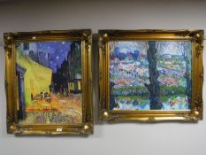 Two ornate gilt framed prints,