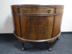 A mahogany d-shaped sideboard