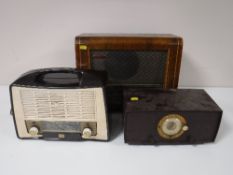 Three mid 20th century radios - walnut cased Pye,