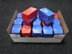 A box containing seventeen index boxes with cards