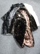 Three simulated fur coats