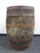 An oak coopered barrel