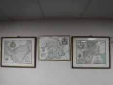 Two framed Saxton maps; Cheshire and Gloucestershire in the sixteenth century,