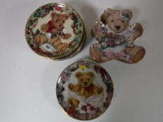 A set of six Franklin Mint Teddy collector's plates and a further Franklin Mint Heirloom