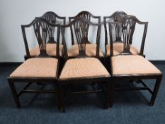 A set of six mahogany Hepplewhite chairs
