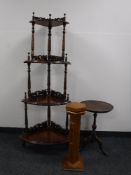 A reproduction four tier what not stand,