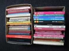 Two boxes of vintage car manuals - Haynes,