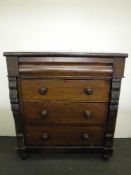 A Victorian pine four drawer chest