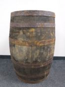 An oak coopered barrel
