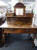 A late 19th century mahogany and walnut dressing table