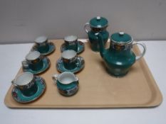 A twelve piece Maling lucerne coffee set