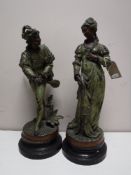 Two spelter figures,