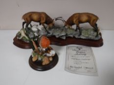 A Border Fine Arts figure - Highland Challenge, limited edition number 424/500, on plinth,