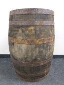 An oak coopered barrel