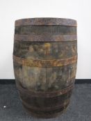 An oak coopered barrel