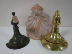 Two metal wall sconces,