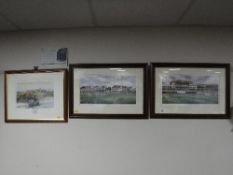 Two terry Harrison signed cricket prints, 'Trent Bridge' and 'the Oval',